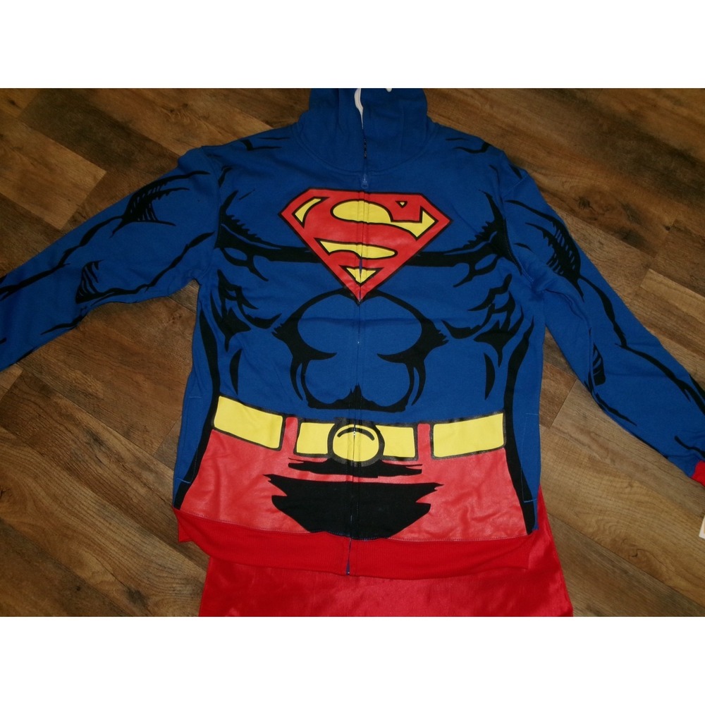 WOMENS SUPERMAN CAPE COSPLAY XXL ZIPPER HOODIE VINTAGE DEADSTOCK HH